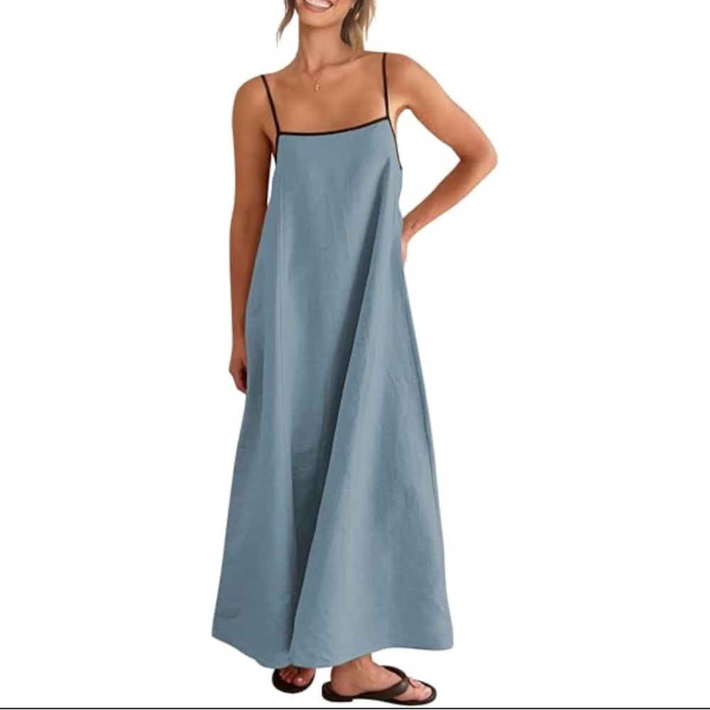 Casual  Blue Maxi Dress